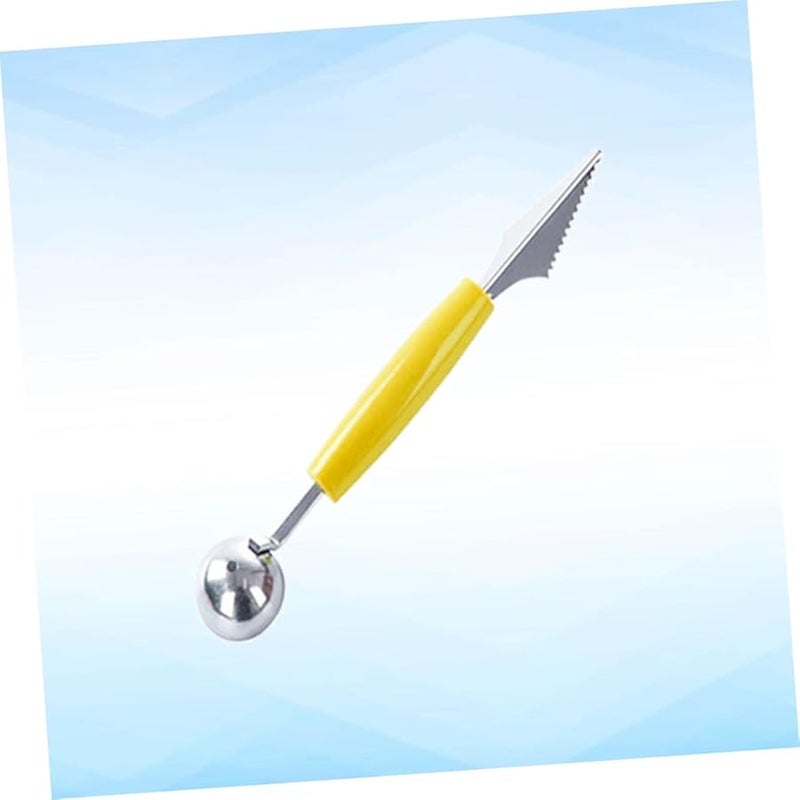 Stainless Steel Double End Fruit Scoop Spoon Wavy Carving Tool for Melon Mango - Image 4